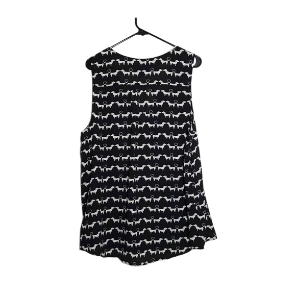 Modcloth | weiner dog sheer sleeveless top 2X plus - Picture 3 of 13